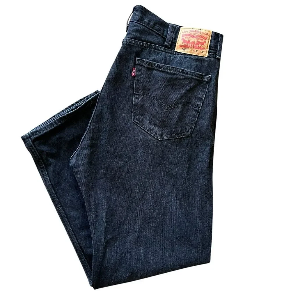 Levi’s 505 Men’s Jeans W40 L30 Water<Less Denim Straight Fit - Black